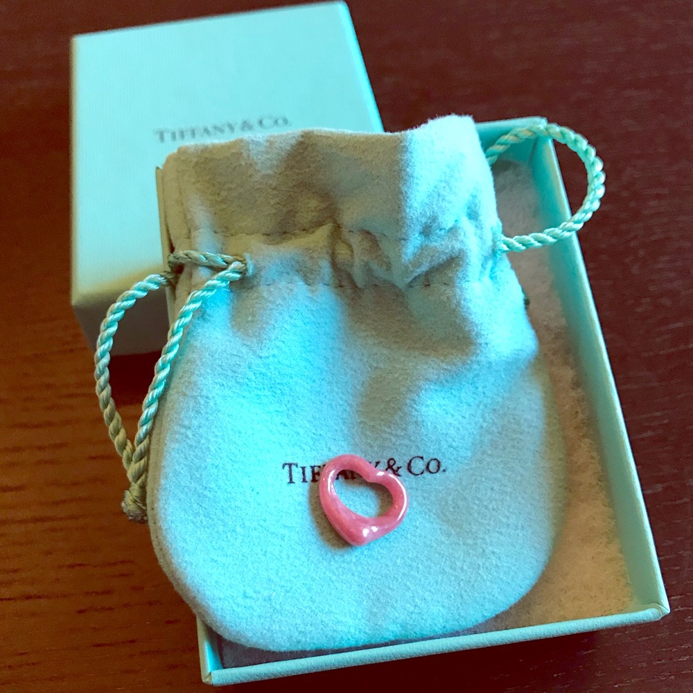 Authentic Tiffany’s rhodonite open heard pendant